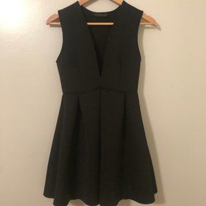 The Vintage Shop Neoprene Deep Plunge Skater Dress
